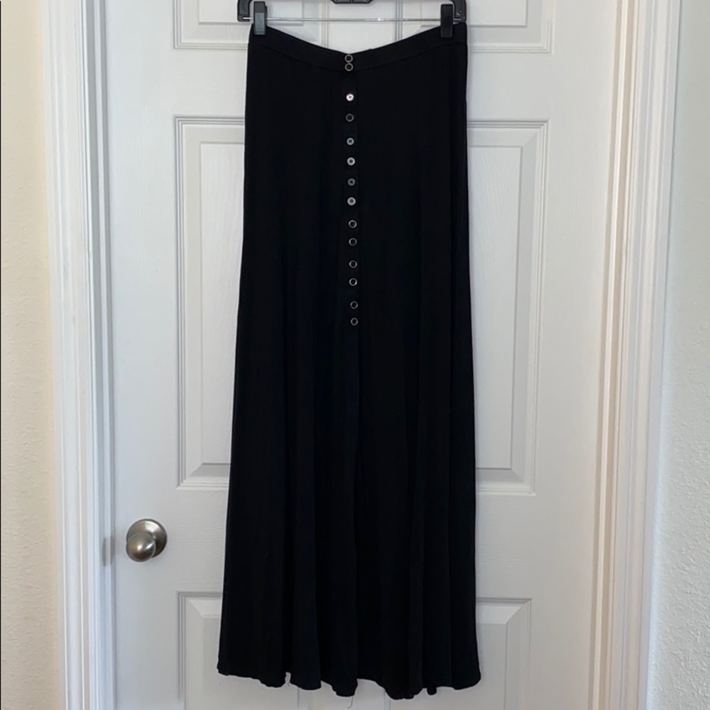 maxi skirt with open front slit